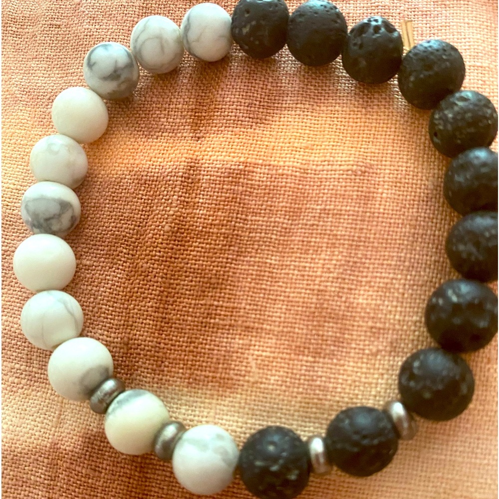 Bracelet yin yang beads